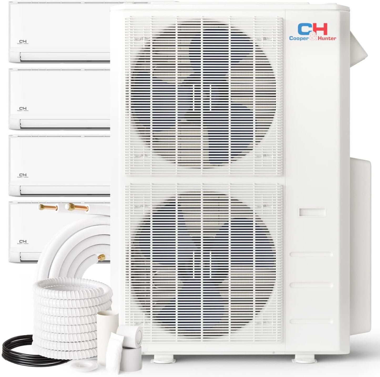 Cooper&Hunter Olivia 4-Zone Ductless Mini Split AC & Heat Pump 55000 BTU (9K+9K+24K+24K), Wall Mount Units, 230V - R410A