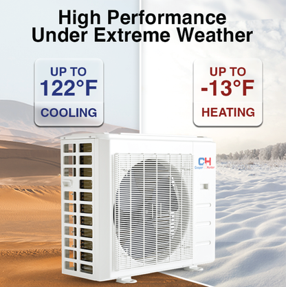 Cooper&Hunter 2-Zone Ductless Mini Split AC & Heat Pump 36000 BTU (12K+12K), Floor Console Units, 230V