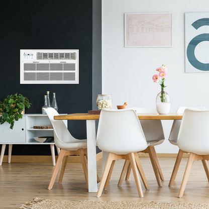 Perfect Aire 10,000 BTU 230V Through-the-Wall Air Conditioner with 10,600 BTU Electric Heater, Follow-Me Remote Control