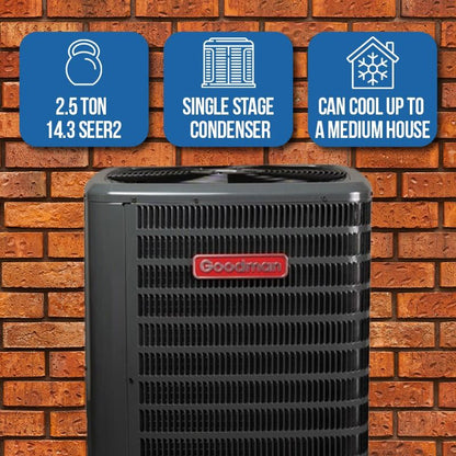 Goodman 2.5 Ton 14.3 SEER2 Split Heat Pump Condenser Single Stage R32