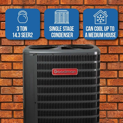 Goodman 3 Ton 14.3 SEER2 Heat Pump Split Condenser Single Stage R32