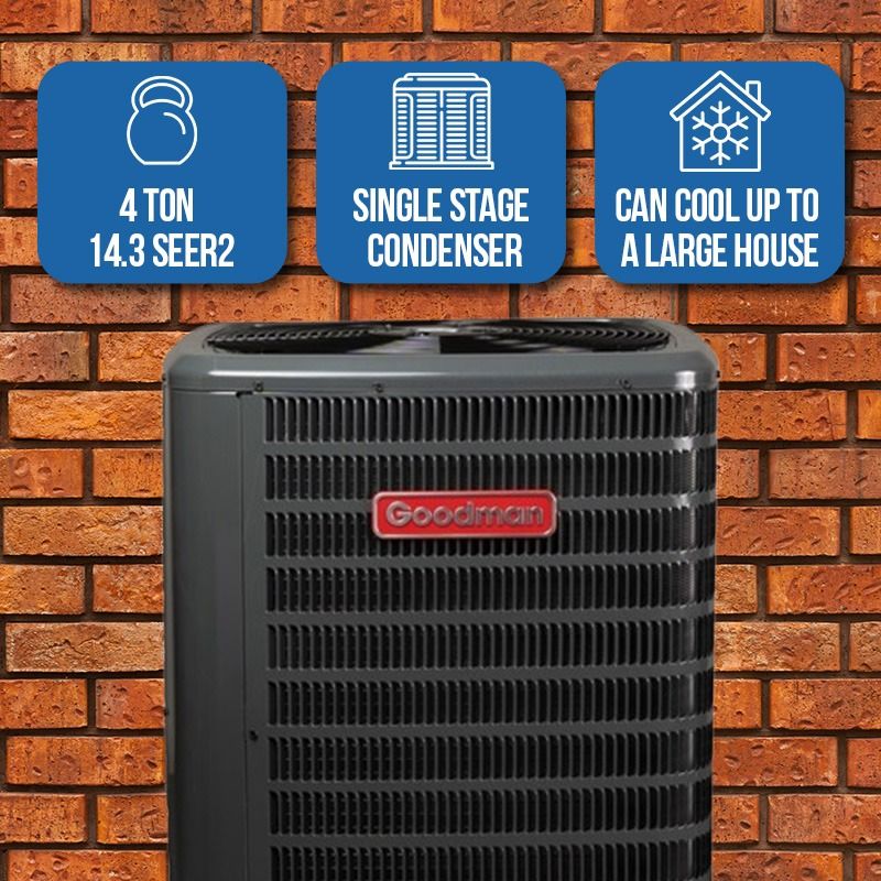 Goodman 4 Ton Heat Pump Split Condenser 14.3 SEER2 High Efficiency R32
