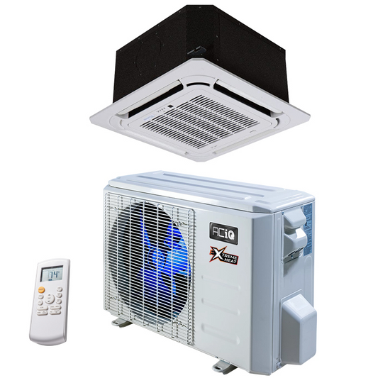 ACIQ 12,000 BTU ACIQ Extreme 22.2 SEER2 Single Zone Ceiling Cassette Mini Split Heat Pump System - R454B | 230V