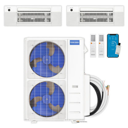 MRCOOL DIY 5th Gen 2-Zone Ductless Mini Split AC & Heat Pump 48000 BTU (12K+12K), One-Way Cassette Units, 230V