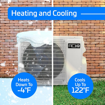 ACIQ Essentials Series 2-Zone Ductless Mini Split AC & Heat Pump 24000 BTU (9K+12K), Wall Mount Units, 230V - R32