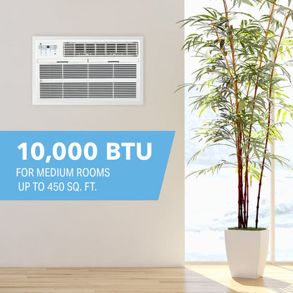 Perfect Aire 10,000 BTU 230V Through-the-Wall Air Conditioner with 10,600 BTU Electric Heater, Follow-Me Remote Control