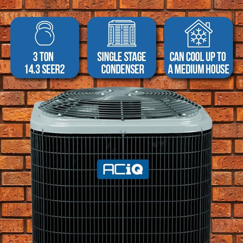 ACIQ 3 Ton 16 SEER2 96% 80,000 BTU Furnace & AC System - R454B Multi-Positional