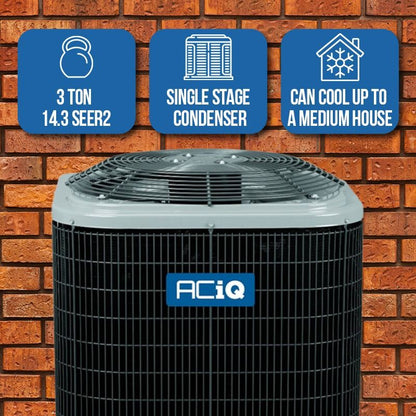 ACIQ 3 Ton 16 SEER2 96% 80,000 BTU Furnace & AC System - R454B Multi-Positional