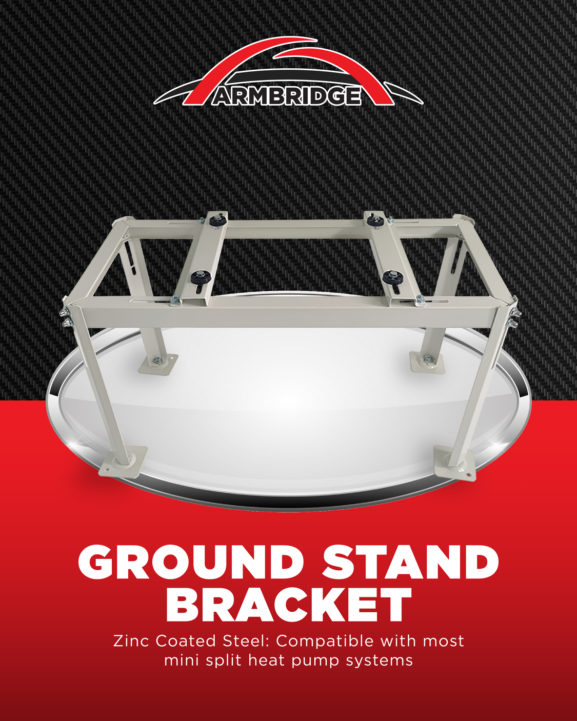 ARMBRIDGE Heavy-Duty Mini Split Ground Stand 330+ lbs Capacity