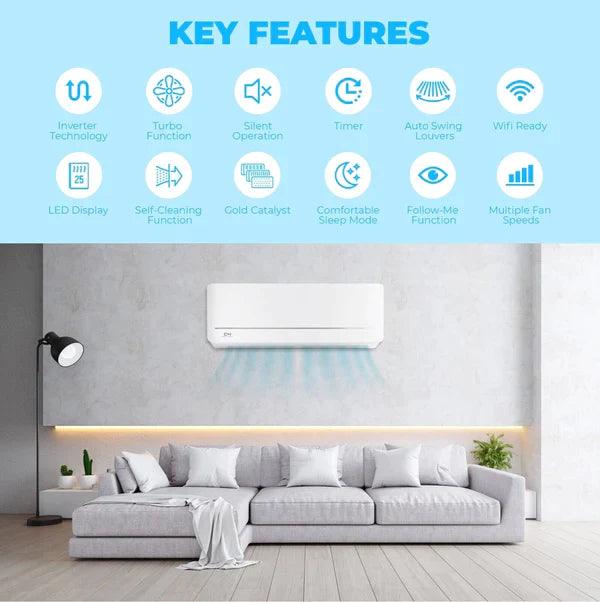 Cooper&Hunter 36,000 BTU Olivia Single Zone Wall Mount Minisplit Heat Pump System R410A 230V