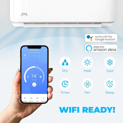 Cooper&Hunter 18,000 BTU Olivia Midnight Hyper Single Zone Wall Mount Minisplit Heat Pump System R454B 230V
