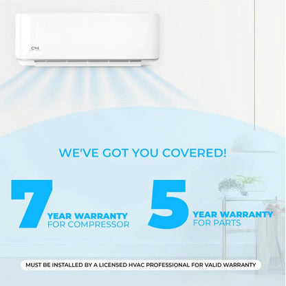 Cooper&Hunter 18,000 BTU Olivia Midnight Hyper Single Zone Wall Mount Minisplit Heat Pump System R454B 230V