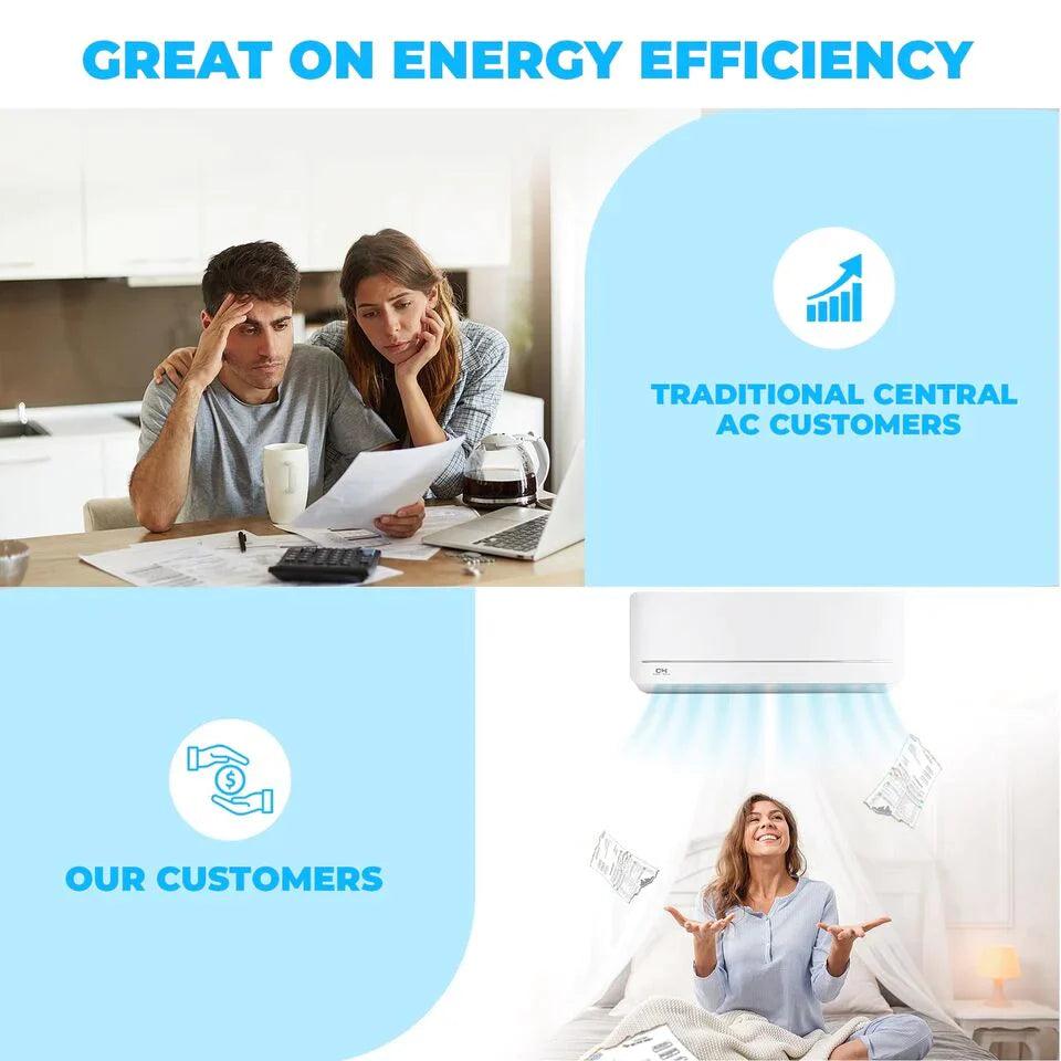 Cooper&Hunter 18,000 BTU Olivia Midnight Hyper Single Zone Wall Mount Minisplit Heat Pump System R454B 230V