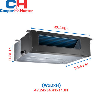 Cooper&Hunter 48,000 BTU Hyper Single Zone Slim Duct Ducted Minisplit Heat Pump System R410A 230V