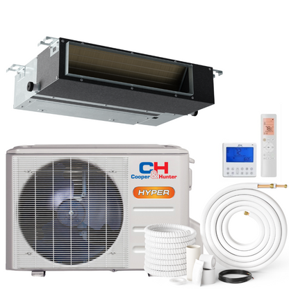 Cooper&Hunter 9,000 BTU Hyper Single Zone Slim Duct Ducted Minisplit Heat Pump System R410A  230V