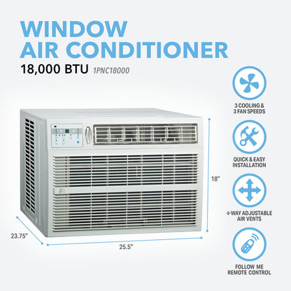 Perfect Aire 18,000 BTU Non-Energy Star Window Air Conditioner with Remote Control